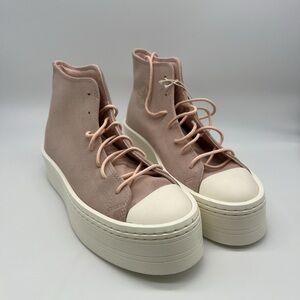 Converse Pink Sage Suede Platform Sneakers